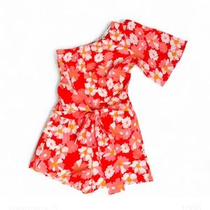 BTFBM pink and Red One shoulder Romper Size Small